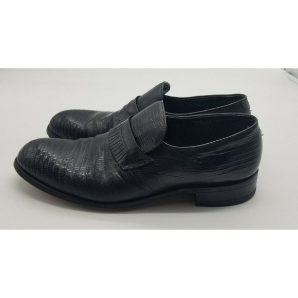 Vintage FootJoy Classics 73734 Lizard Exotic Black Golf Loafers Men\'s Size 10C